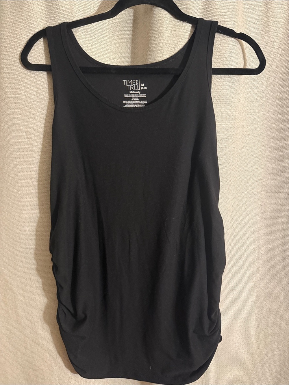 Time and Tru Maternity  Black Scoop Neck Sleeveless Tank